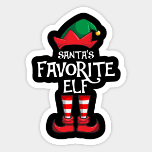 Santa's Favorite Elf Matching Family Christmas Sticker